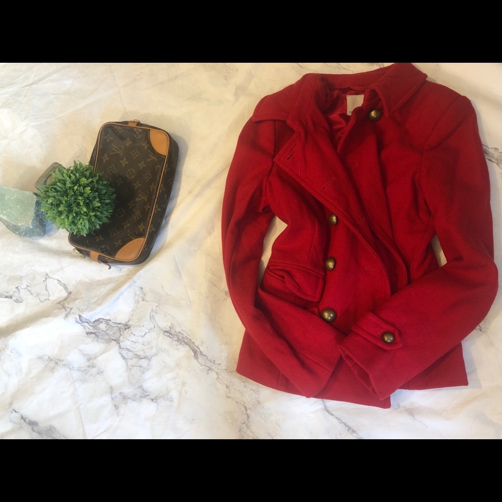 Xs red old navy Peacoat